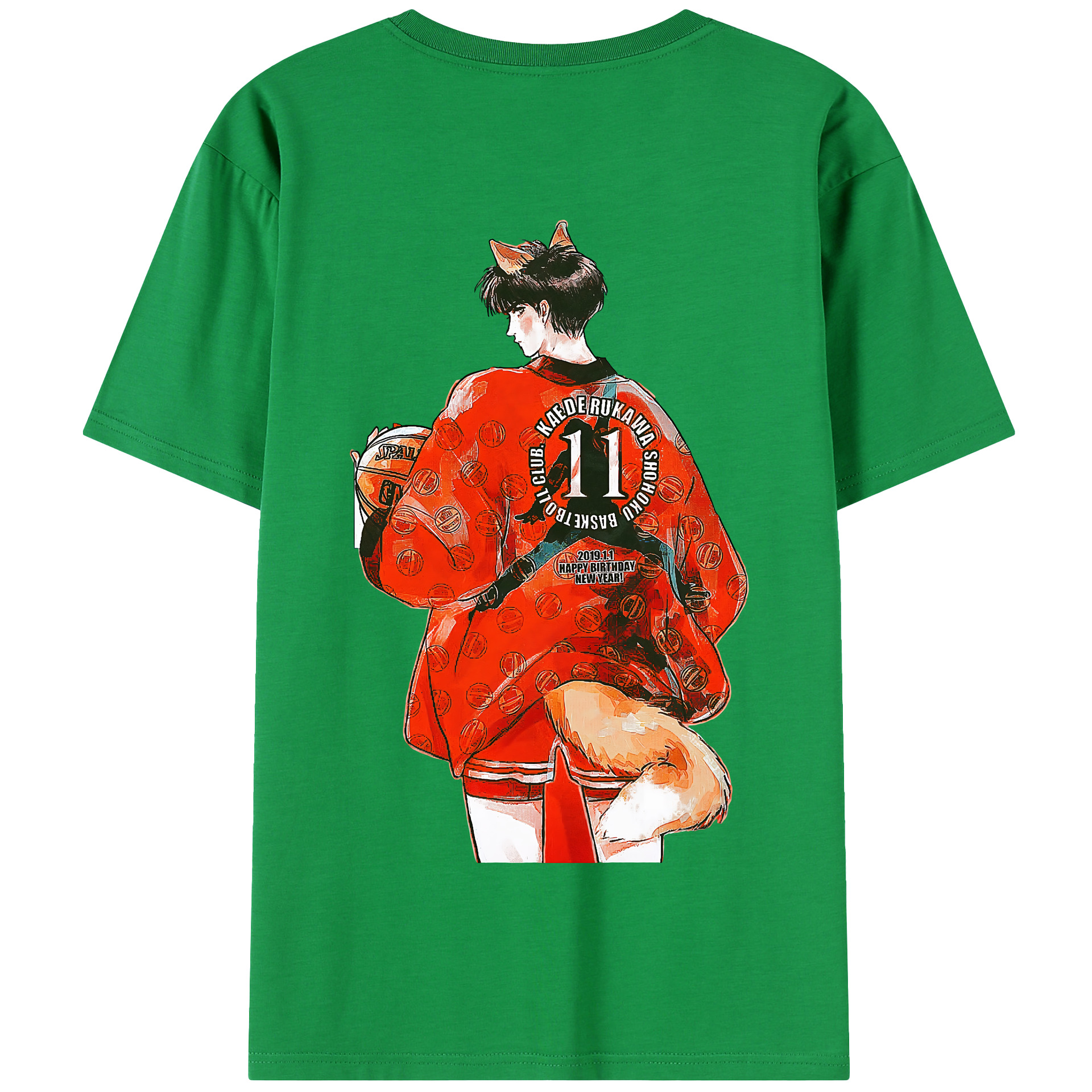 SLAM DUNK／スラムダンク 綿100％半袖Tシャツ（背面プリント）