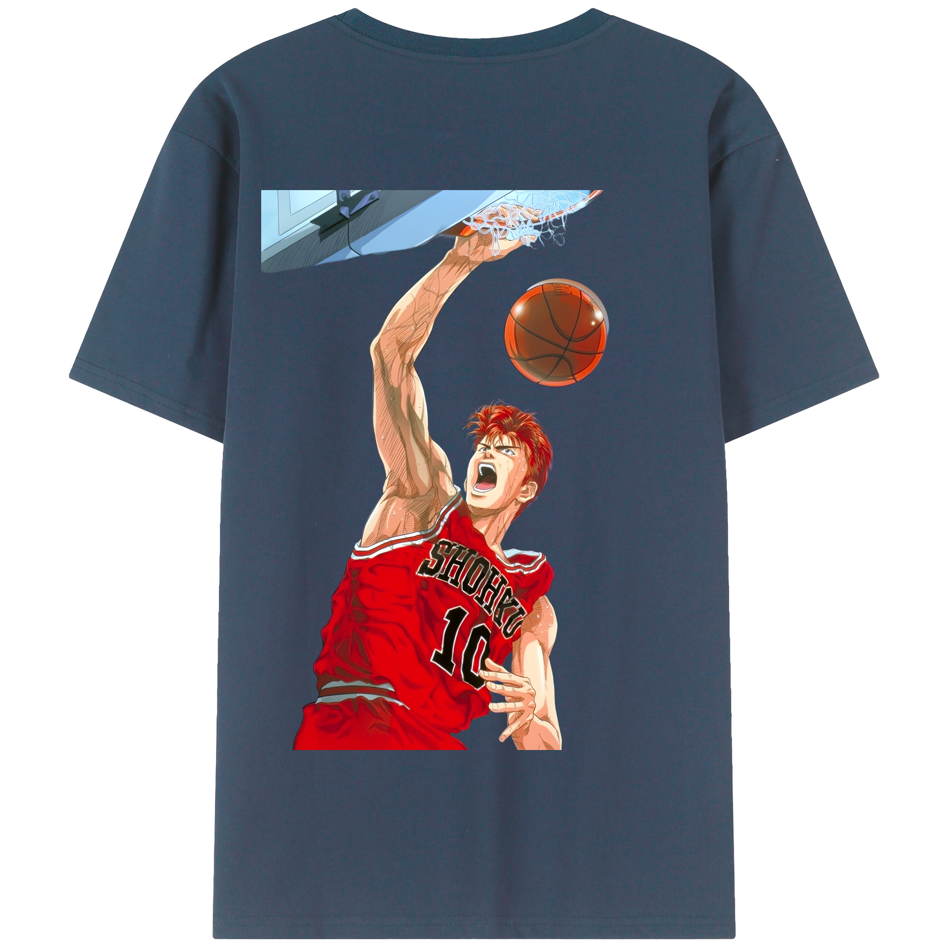 SLAM DUNK／スラムダンク 綿100％半袖Tシャツ（背面プリント）
