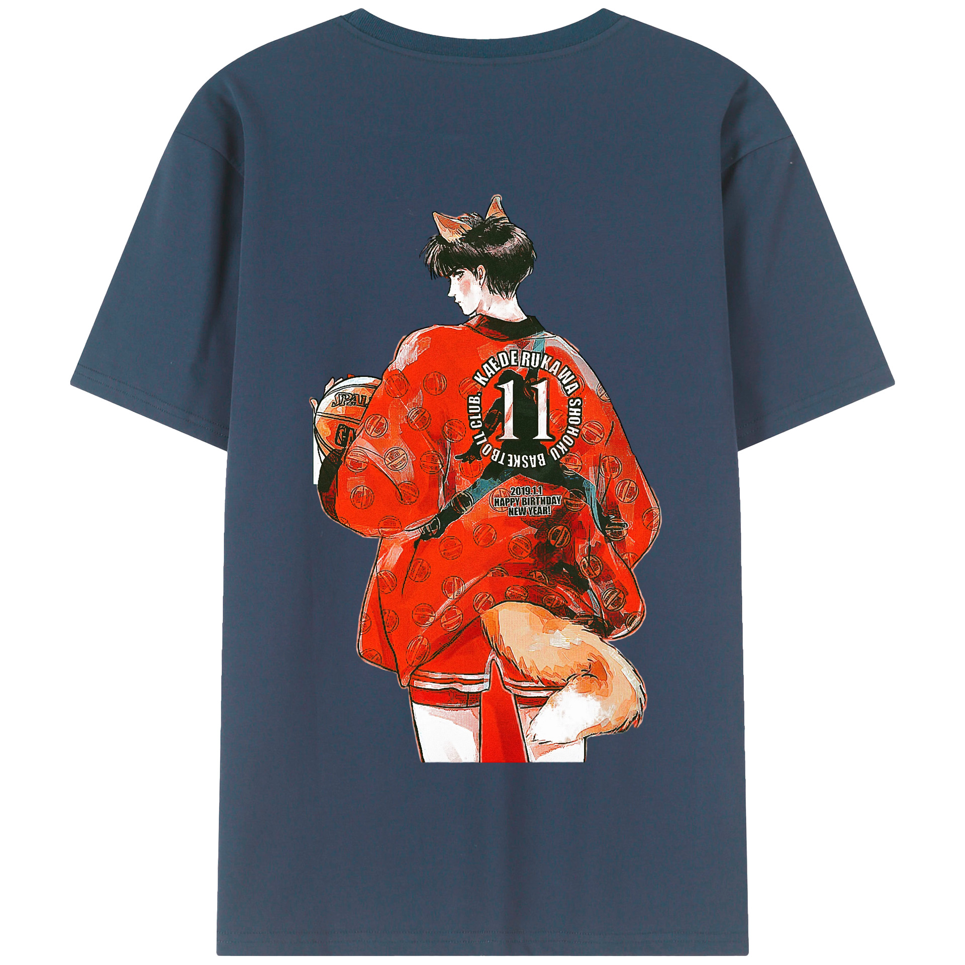 SLAM DUNK／スラムダンク 綿100％半袖Tシャツ（背面プリント）