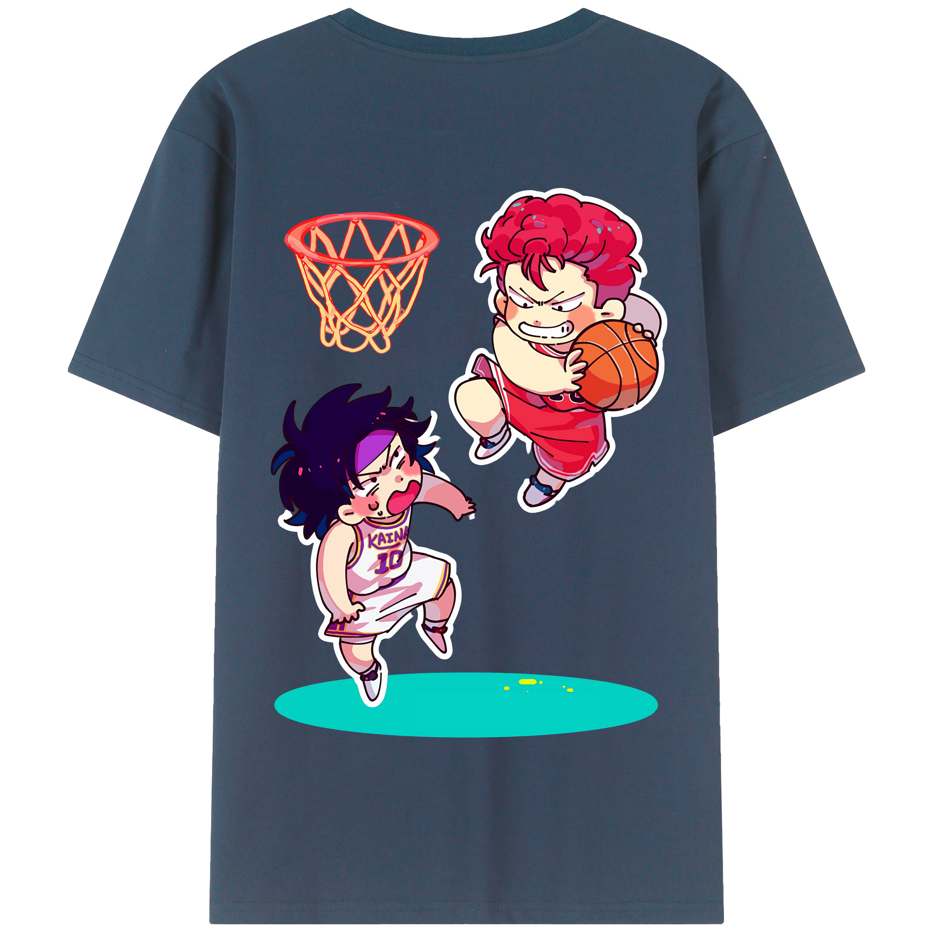 SLAM DUNK／スラムダンク 綿100％半袖Tシャツ（背面プリント）