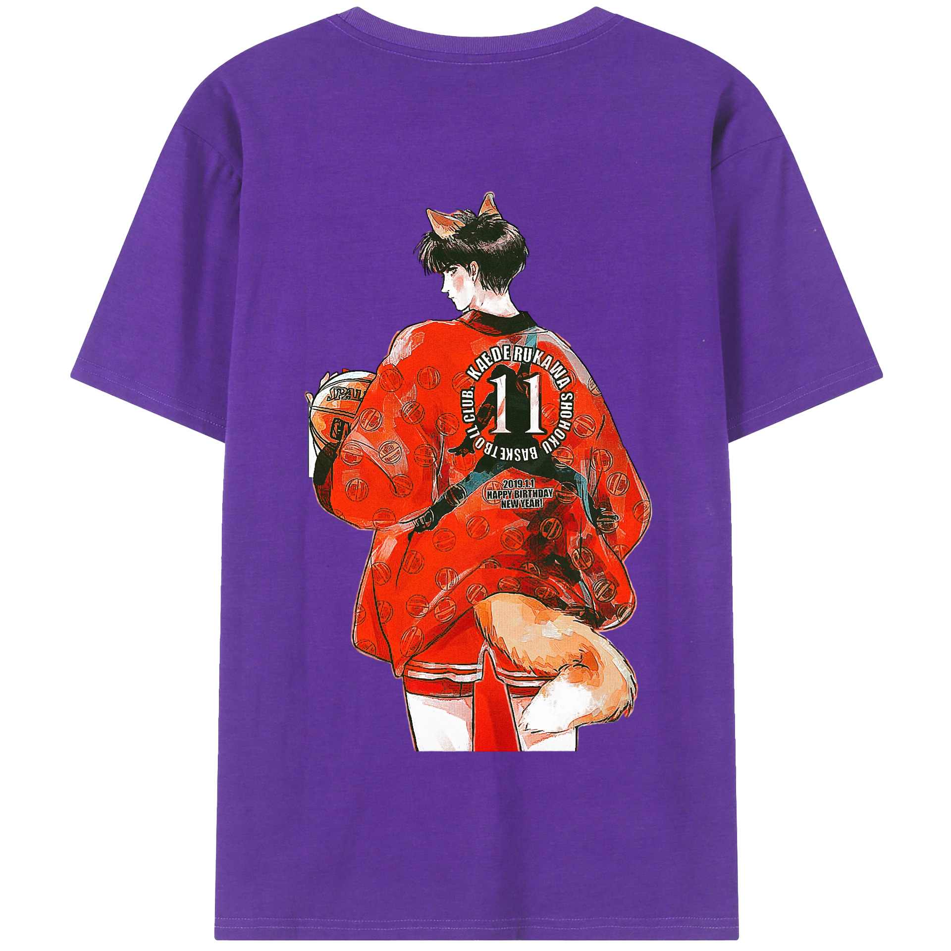 SLAM DUNK／スラムダンク 綿100％半袖Tシャツ（背面プリント）
