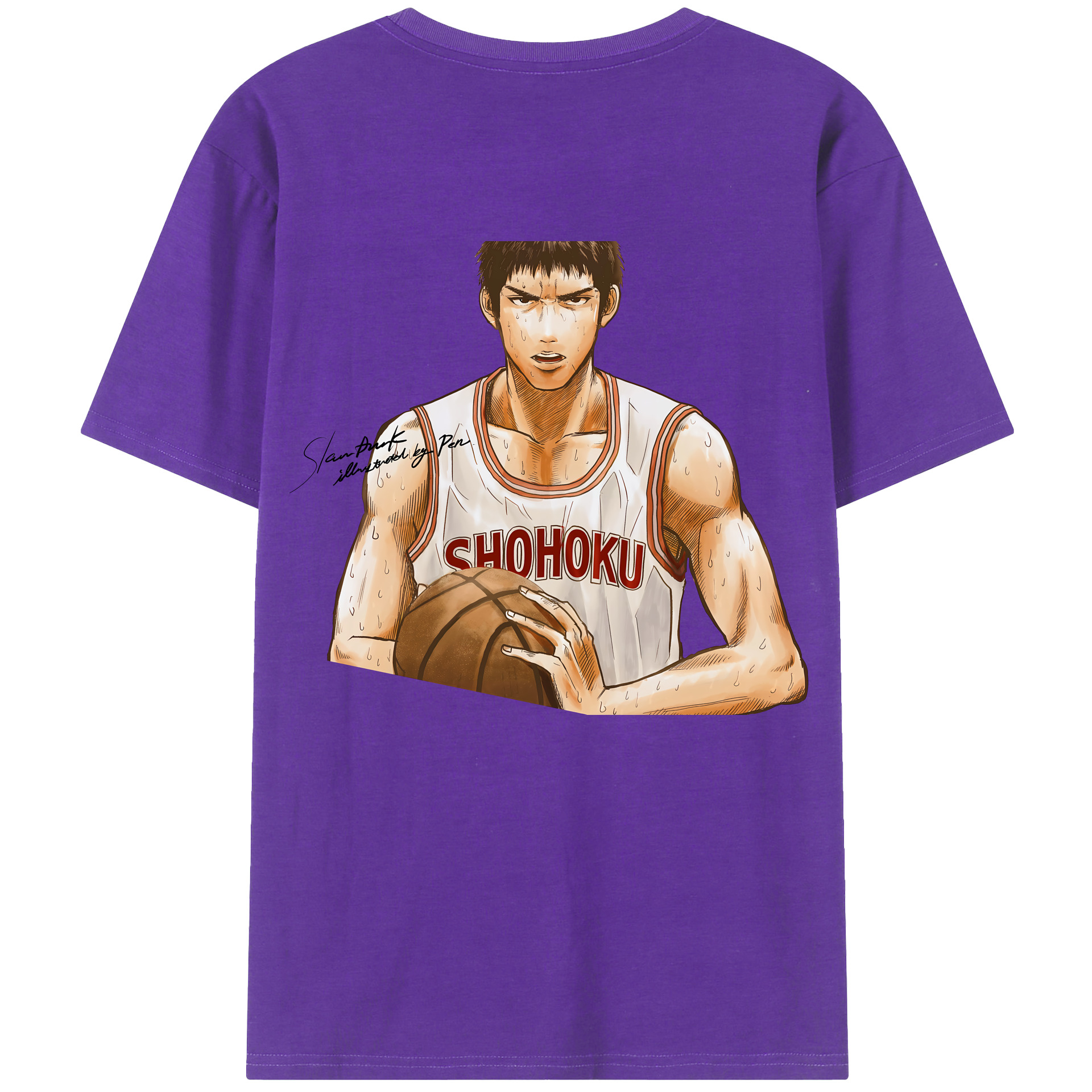 SLAM DUNK／スラムダンク 綿100％半袖Tシャツ（背面プリント）