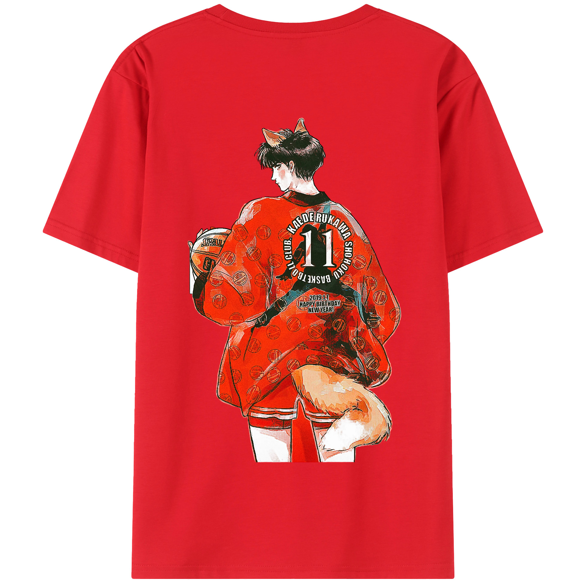 SLAM DUNK／スラムダンク 綿100％半袖Tシャツ（背面プリント）
