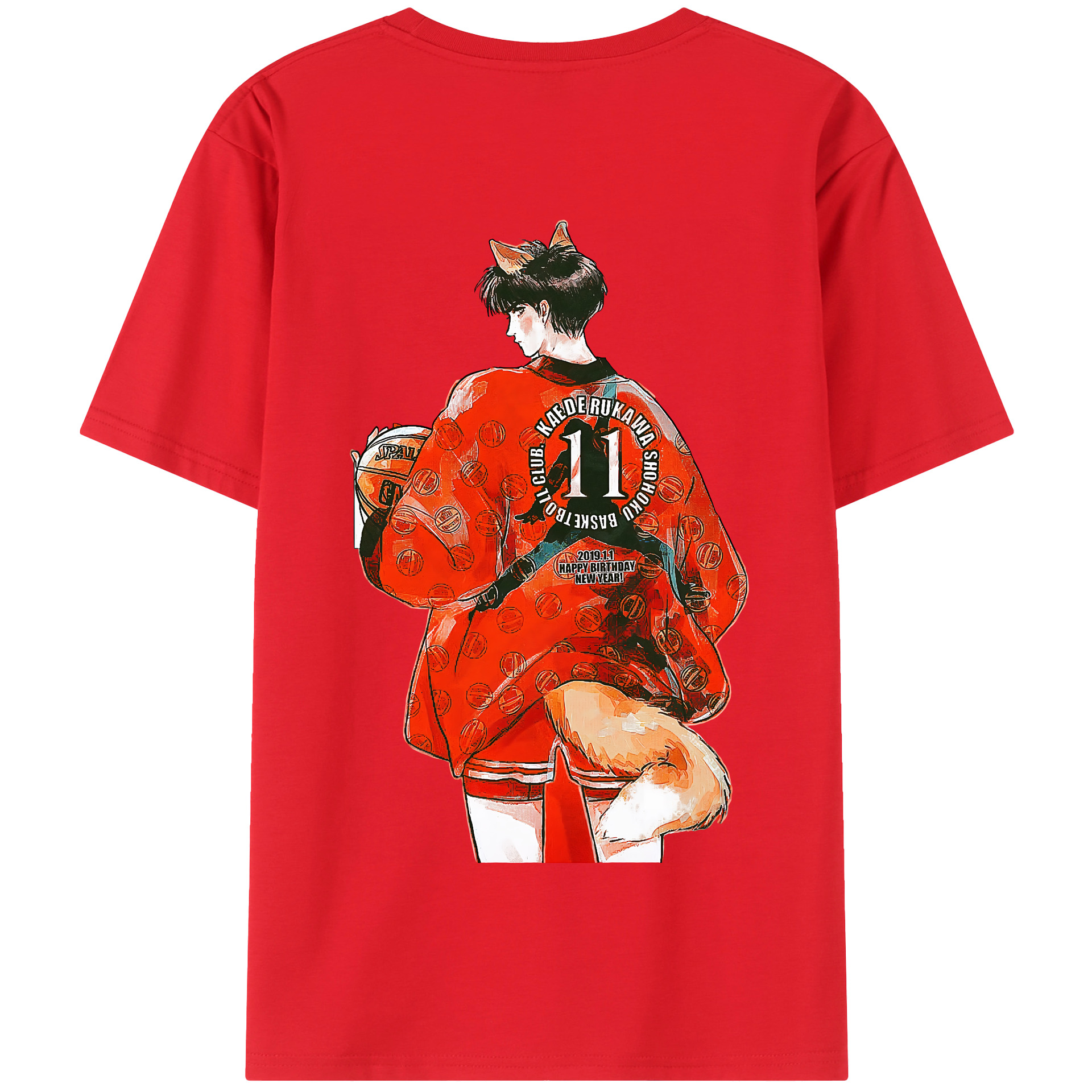 SLAM DUNK／スラムダンク 綿100％半袖Tシャツ（背面プリント）