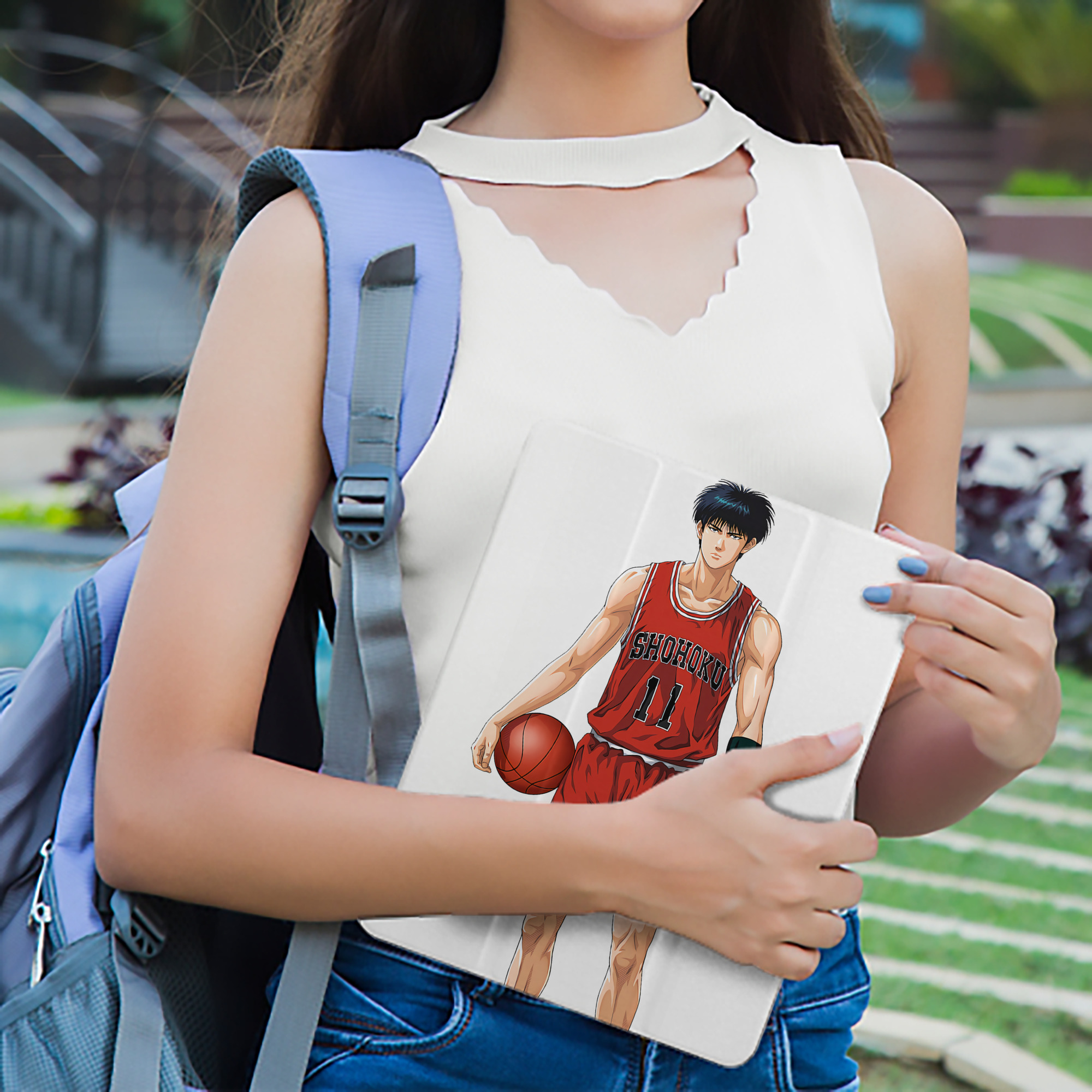 SLAM DUNK／スラムダンク IPad ケース ペン収納付き 三つ折りスタンド PUレザー×シリコン 対応機種9.5/10.5/10.9インチ