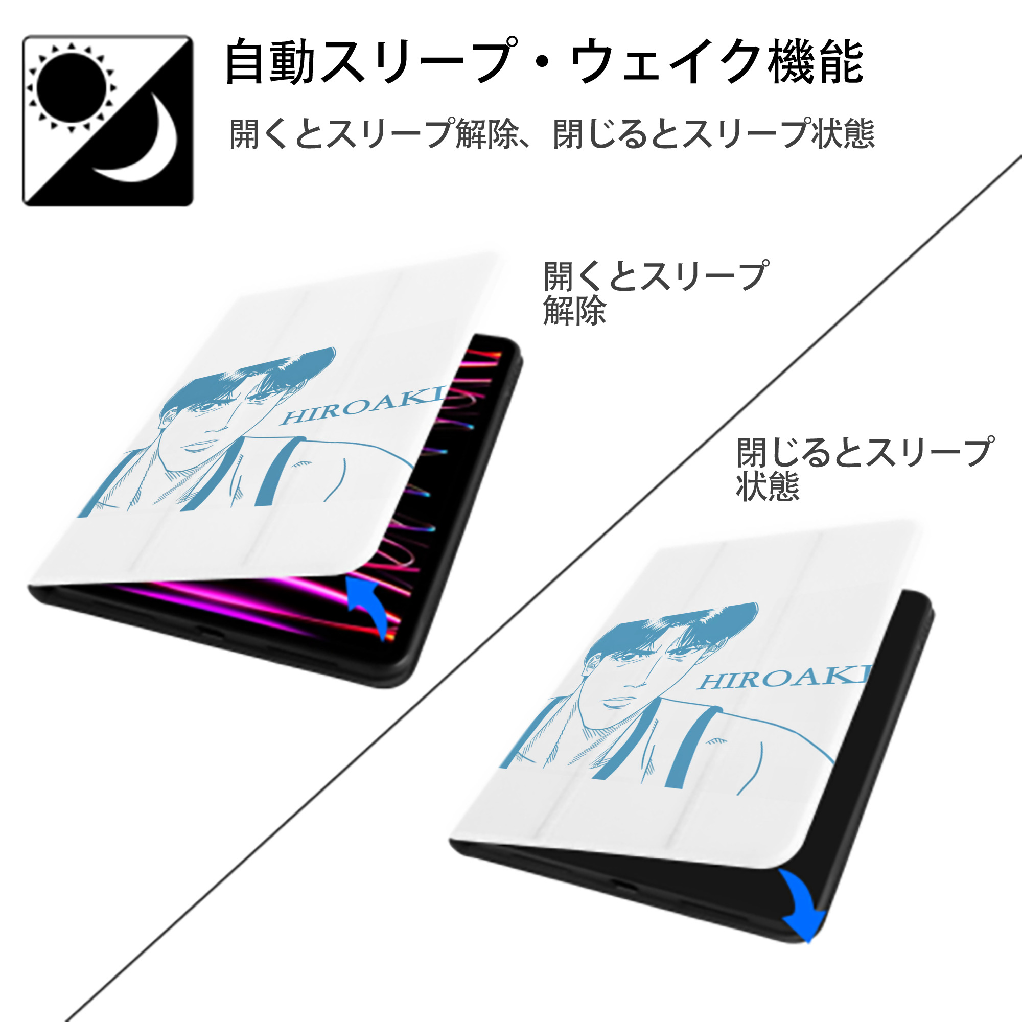 SLAM DUNK／スラムダンク IPad ケース ペン収納付き 三つ折りスタンド PUレザー×シリコン 対応機種9.5/10.5/10.9インチ