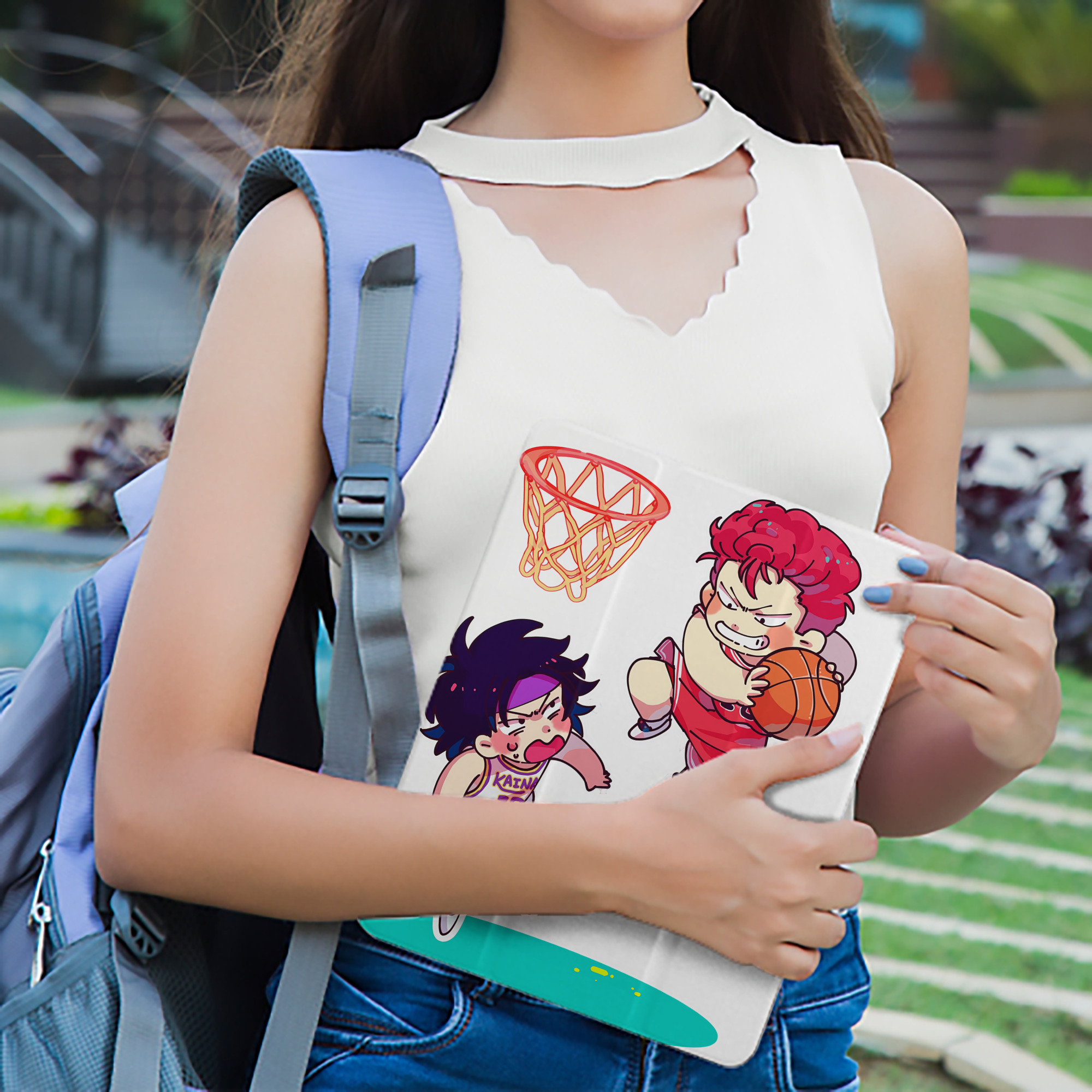 SLAM DUNK／スラムダンク IPad ケース ペン収納付き 三つ折りスタンド PUレザー×シリコン 対応機種9.5/10.5/10.9インチ