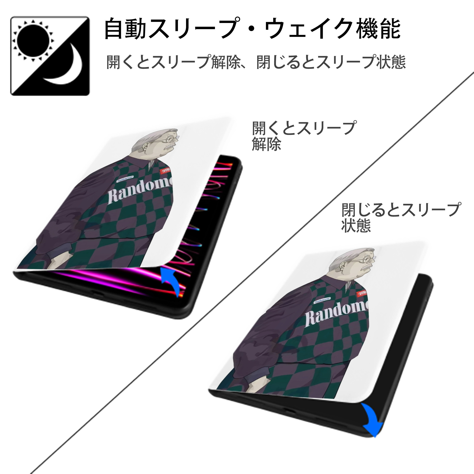 SLAM DUNK／スラムダンク IPad ケース ペン収納付き 三つ折りスタンド PUレザー×シリコン 対応機種9.5/10.5/10.9インチ