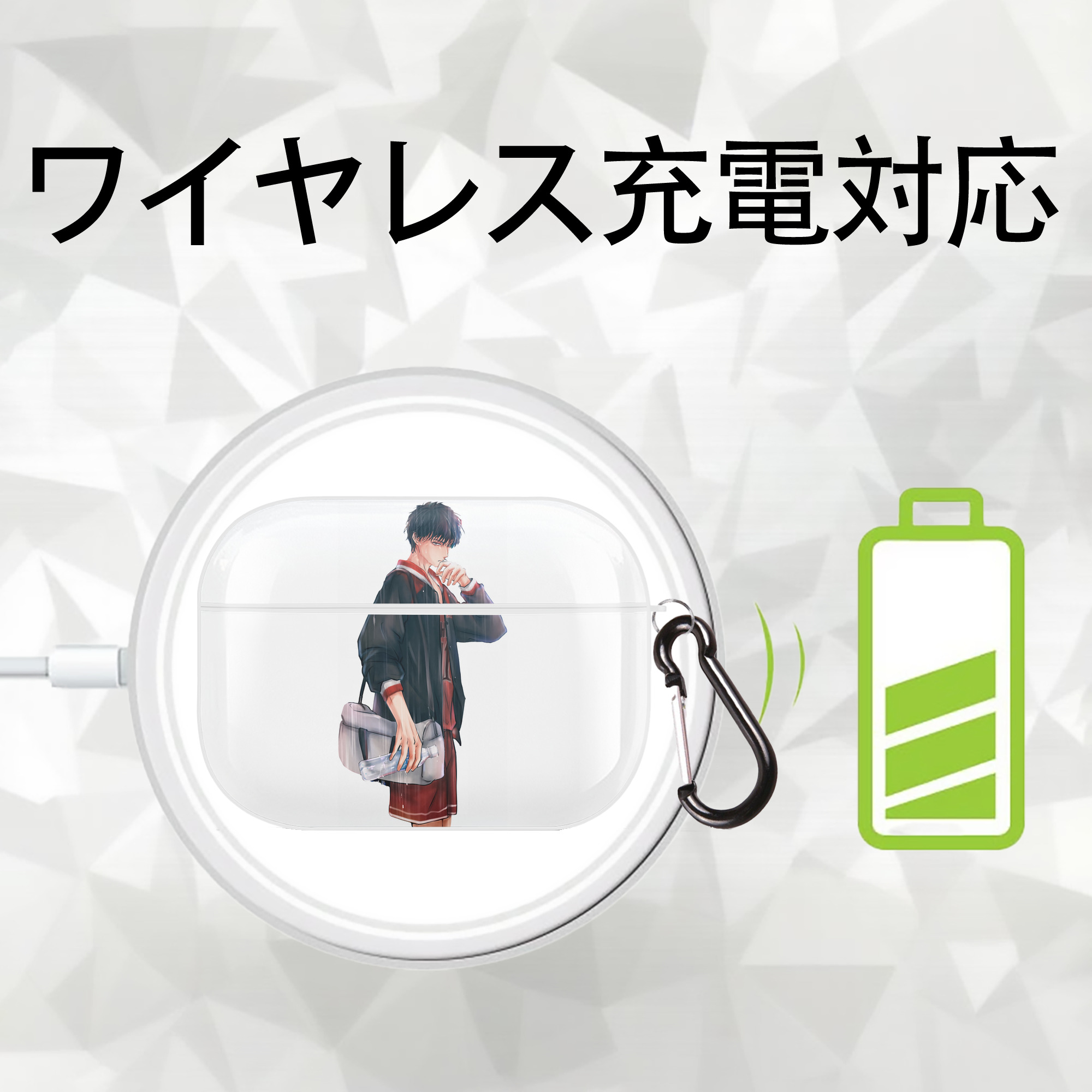 SLAM DUNK／スラムダンク 【AirPods Pro用】ハードシェル保護ケース 耐衝撃・防指紋・カラビナ付き商品仕様