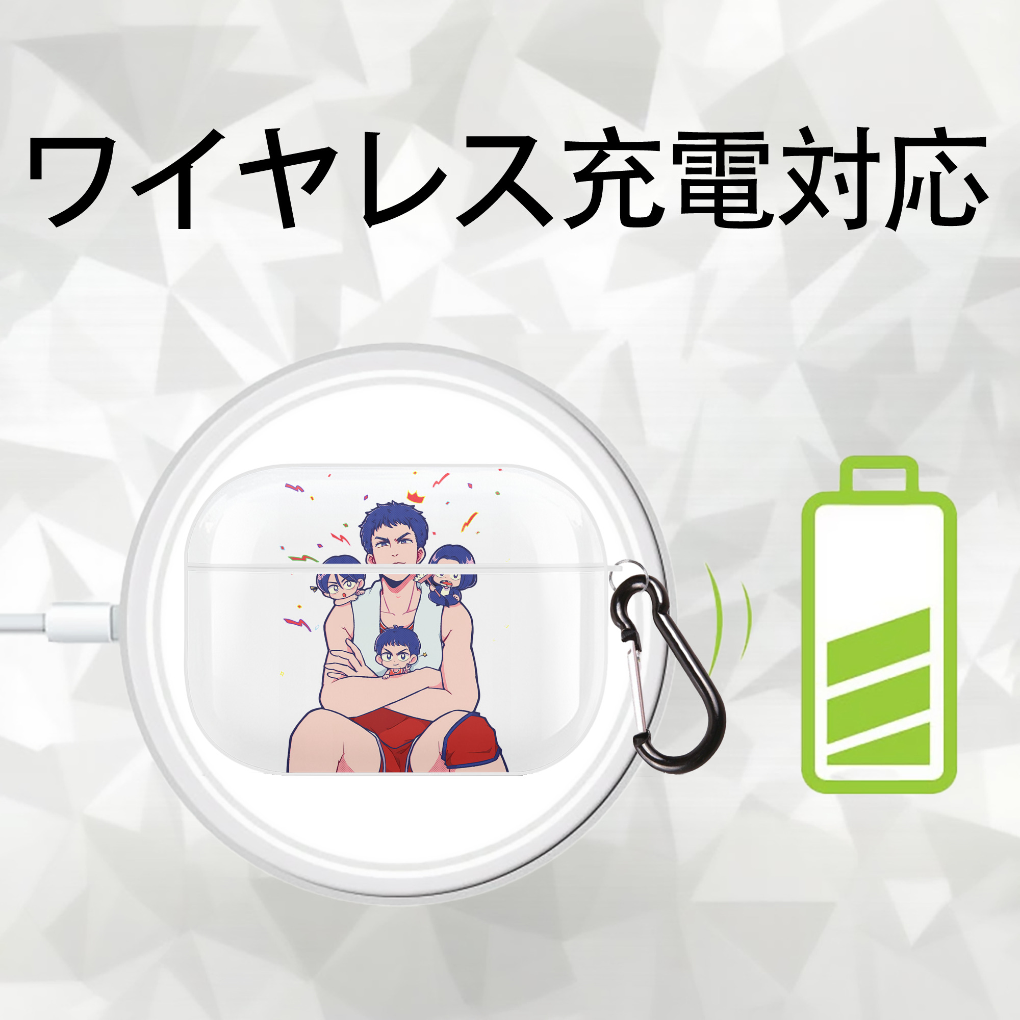 SLAM DUNK／スラムダンク 【AirPods Pro用】ハードシェル保護ケース 耐衝撃・防指紋・カラビナ付き商品仕様
