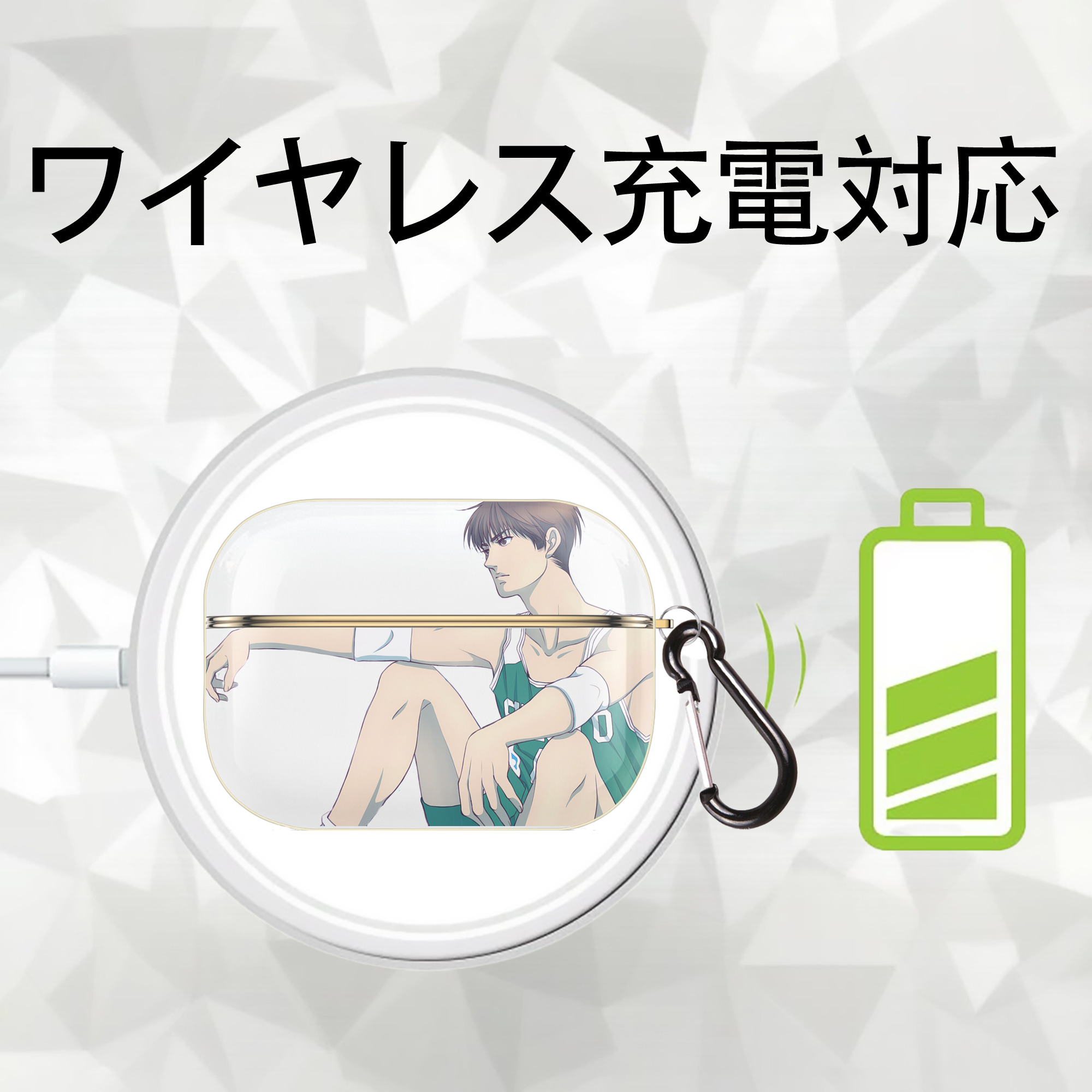 SLAM DUNK／スラムダンク 【AirPods Pro用】ハードシェル保護ケース｜耐衝撃・防指紋・カラビナ付き商品仕様