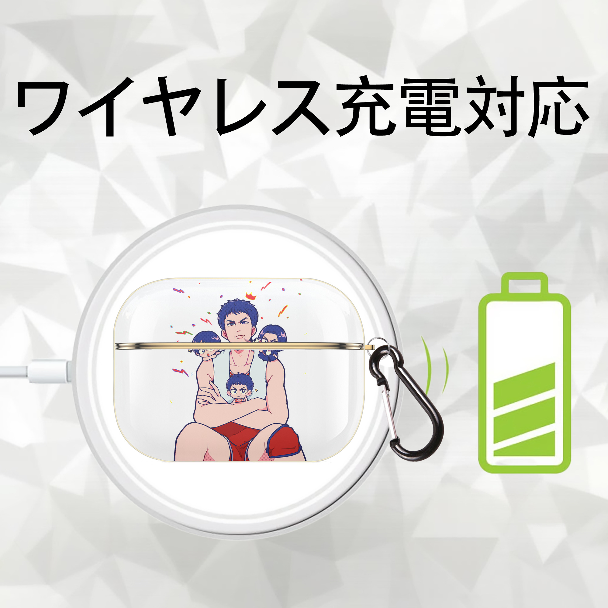 SLAM DUNK／スラムダンク 【AirPods Pro用】ハードシェル保護ケース｜耐衝撃・防指紋・カラビナ付き商品仕様