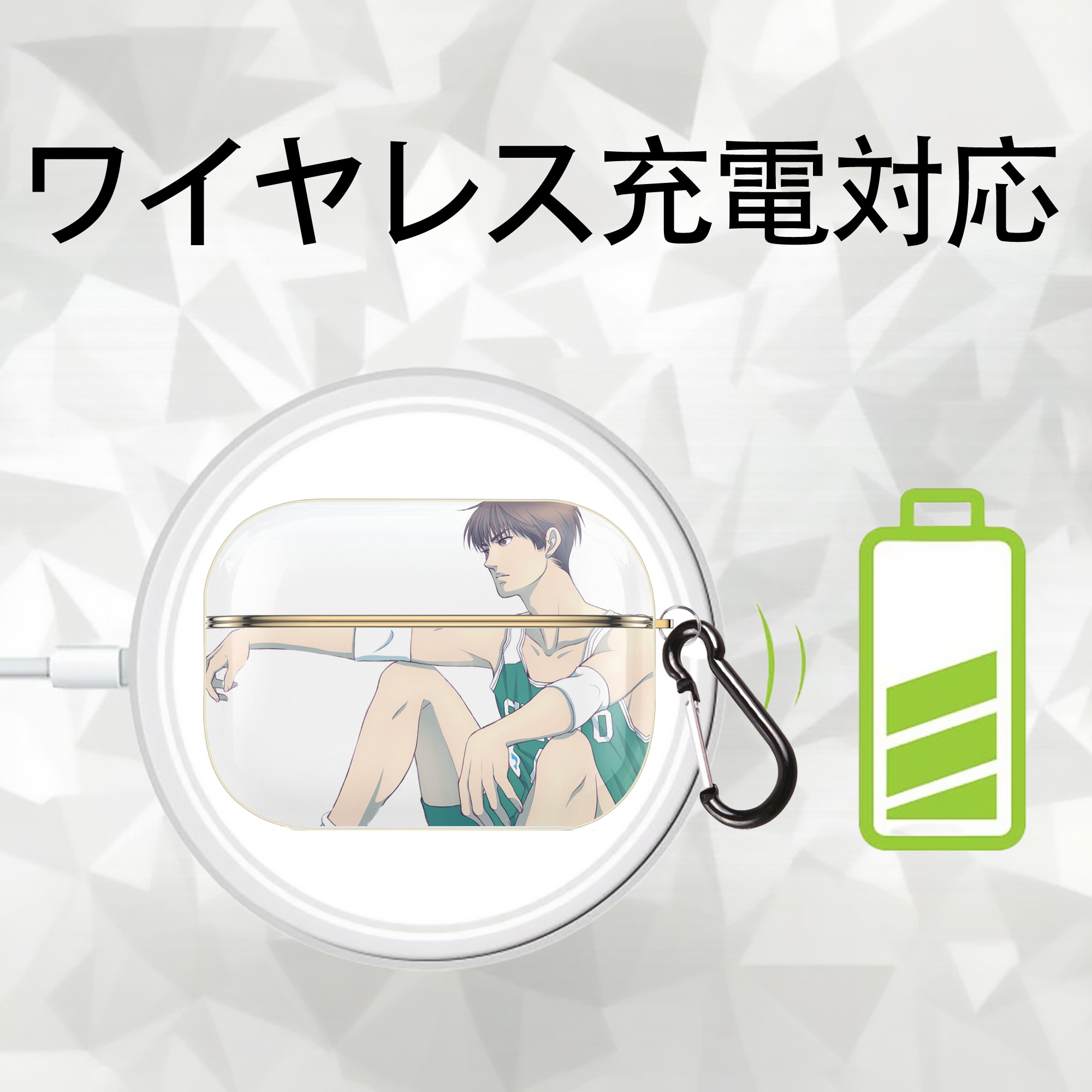 SLAM DUNK／スラムダンク 【AirPods Pro用】ハードシェル保護ケース｜耐衝撃・防指紋・カラビナ付き商品仕様