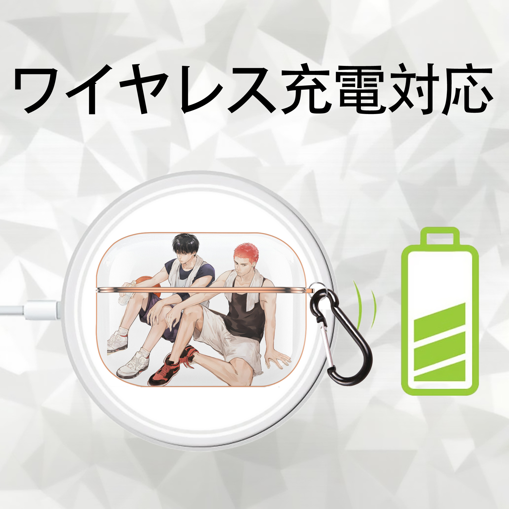 SLAM DUNK／スラムダンク 【AirPods Pro用】ハードシェル保護ケース｜耐衝撃・防指紋・カラビナ付き商品仕様