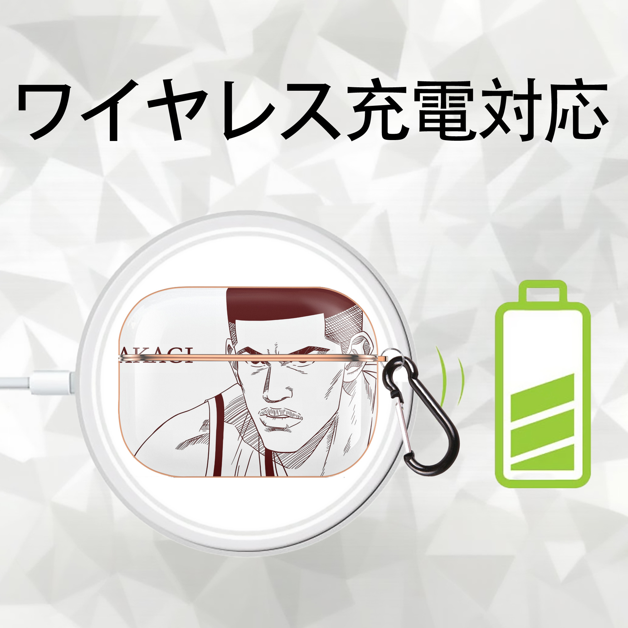 SLAM DUNK／スラムダンク 【AirPods Pro用】ハードシェル保護ケース｜耐衝撃・防指紋・カラビナ付き商品仕様